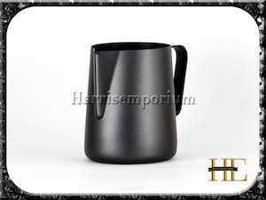 Black milk jug espresso milk frothing jug pitcher barista stainless - 600mL