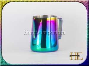 Espresso milk frothing jug pitcher barista stainless - 600mL - RAINBOW