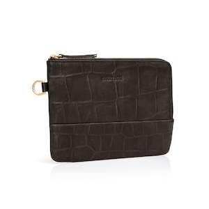 Percy Purse - Black Croc Emboss