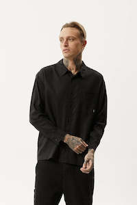 Afends Everyday Hemp Cuban Long Sleeve Shirt Black