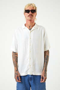 Afends Mens: Afends Daily - Hemp Cuban Short Sleeve Shirt - White