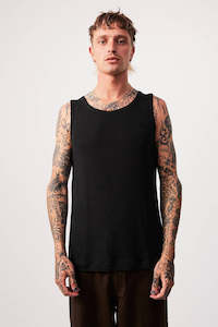 Afends Mens: Afends Base - Hemp Singlet - Black