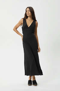 Afends Womens: Afends Focus Seersucker Maxi Dress Black