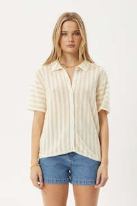 Afends Claudia Knit Shirt White / Sand