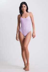 Afends Womens: Afends Carlo Recycled Check One Piece Candy