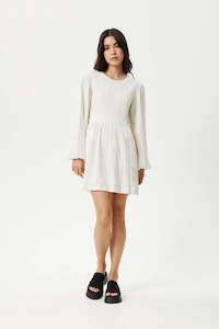 Afends Focus Hemp Seersucker Mini Dress White