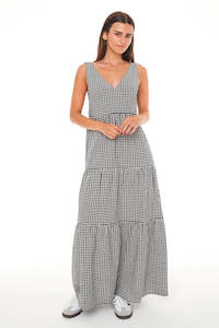 Huffer Mila Frieda Maxi Dress Black/Creme