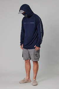 Essentials Mens: Just Another Fisherman Angler Tech Upf40 Hood Navy