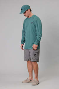 Just Another Fisherman Kelp Upf40 L/S Tee Harbour Teal