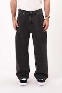 Essentials Mens: Abrand A6 Big Baggy Bazza Washed Black