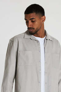 Essentials Mens: Crate Mason Check Cord Shirt Grey