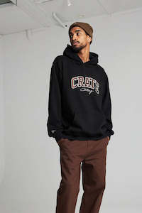 Essentials Mens: Crate Varsity Hoodie Black