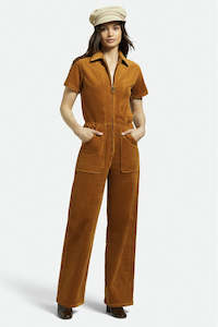 Brixton Utility Jumpsuit Golden Brown Cord