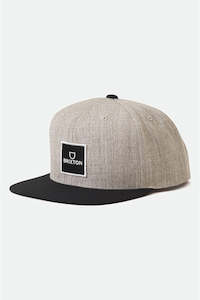 Brixton Alpha Square MP Snapback Heather Grey/Black