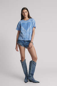 One Teaspoon Love Sweat Split Hem Tee Blue