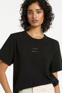 Status Anxiety Feels Right Logo Tee -Soft Black