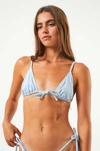 Bikini Tops: Afends Underworld - Recycled Tie Bikini Top - Powder Blue