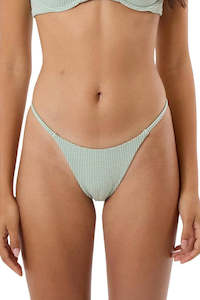 Bikini Bottoms: Thrills Lou Gingham Micro Bikini Bottom Elm Green