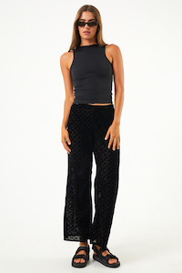 Afends Echo - Recycled Sheer Pants - Black