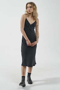 Essentials Womens: Thrills Nina Slip Dress Antique Black