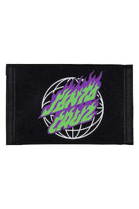 Gifts: Santa Cruz Youth Global Flame Dot Velcro Wallet Black