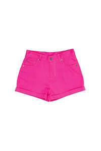 Santa Cruz Girls Mushroom Monarch Dot Pink Denim Short