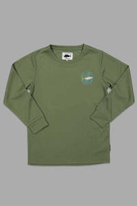 Just Another Fisherman Mini Trev Upf40 L/S Tee Lichen