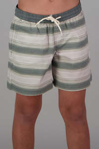 Size 2: Just Another Fisherman Mini Water Column Shorts - Green Stripe