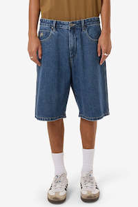 Worship Big Dawg Jean Short Worn Blue Rinse