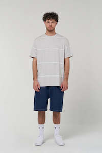 Size Xl: Crate Easy Stripe Tee Grey/White