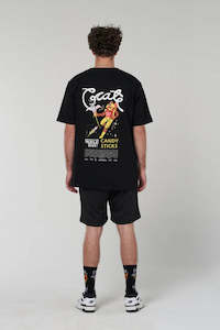 Crate X Space Man Candy Scripted Tee Black