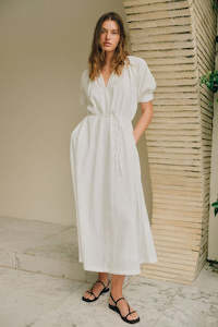 Assembly Broderie Anglaise Maxi Dress White Anglaise Check