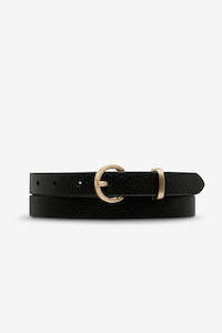 Size S M: Status Anxiety Happens All The Time Belt Black Gold