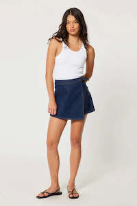 Rollas Skort True Rinse Denim