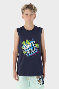 Santa Cruz Youth Johnson Beast Dot Stack Tee Navy