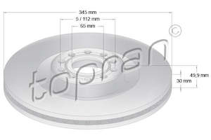 Front Brake Rotor Set 345mm | 1k0615301ar