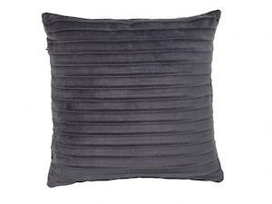 Pintuck Velvet Grey Cushion Cover