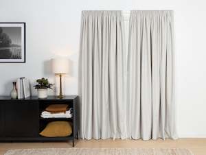 Nevis Blockout Pencil Pleat Curtains - Bone