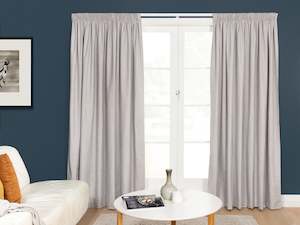 Blind: Wanaka Blockout Pencil Pleat Curtains - Granite