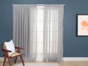 Blind: Awaroa Sheer Curtains - Flint