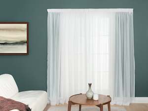 Blind: Awaroa Sheer Curtains - Porcelain