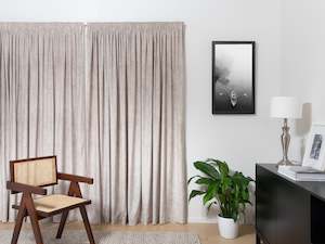 Blind: Glenorchy Velvet Recycled Ready Made Curtains - Bone