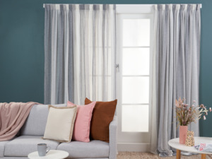 Montserrat Stripe Sheer Curtains - Smoke/White/Grey