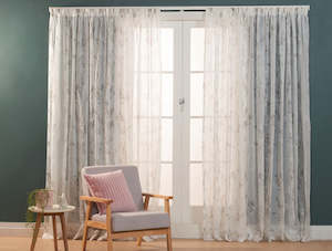 Sarasota Grey Sheer Pencil Pleat Curtains