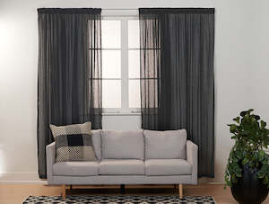 Rhapsody Charcoal Sheer Curtains