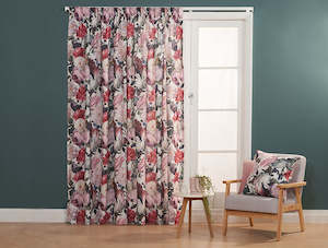 Blind: Cottage Garden Lined Pencil Pleat Curtains