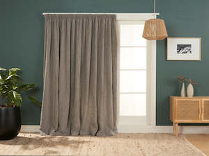 Blind: Stonehaven Licorice Lined Pencil Pleat Curtains