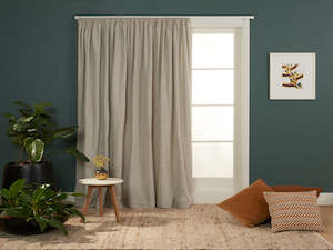 Blind: Stonehaven Flax Lined Pencil Pleat Curtains