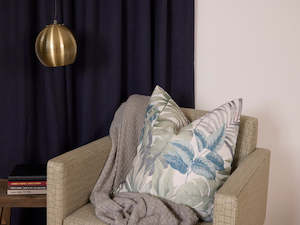 Blind: Clyde Midnight Lined Pencil Pleat Curtains