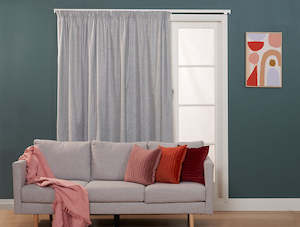 Herringbone II Grey Blockout Pencil Pleat Curtains